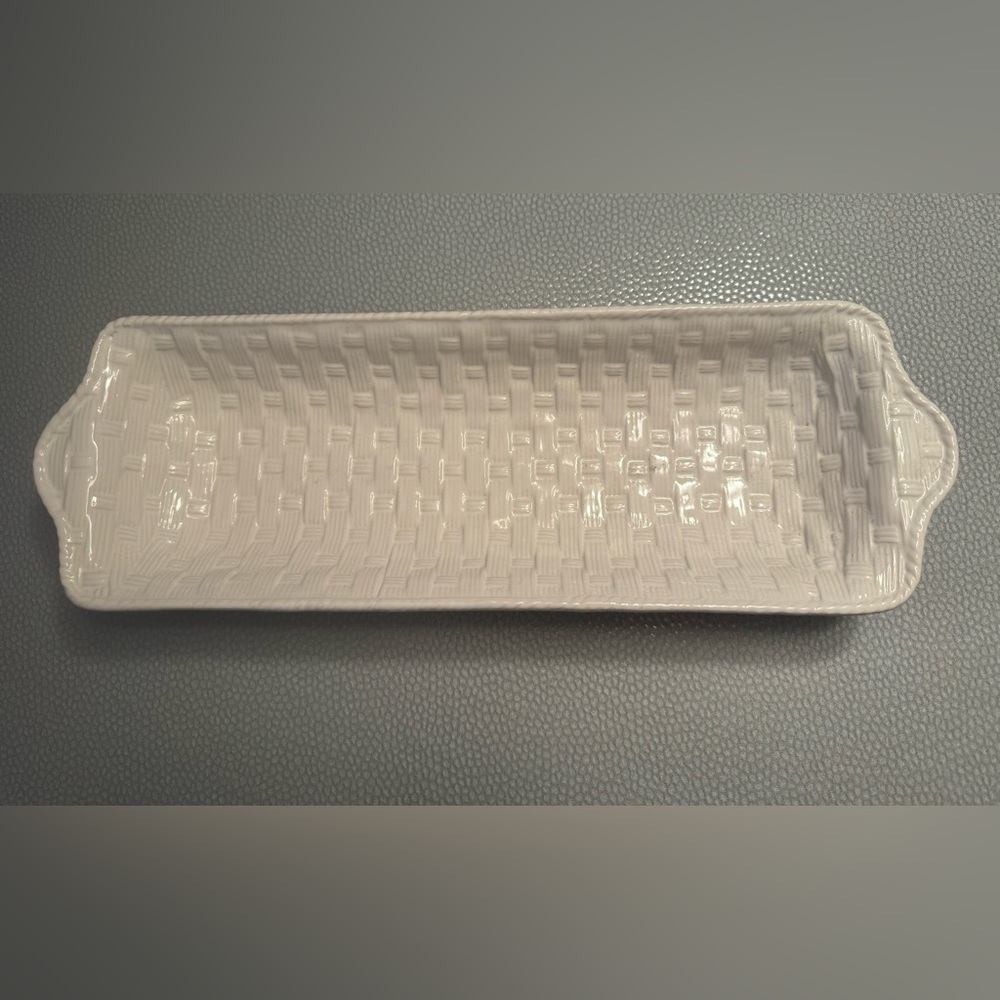 Rectangle Ceramic basket weave platter
